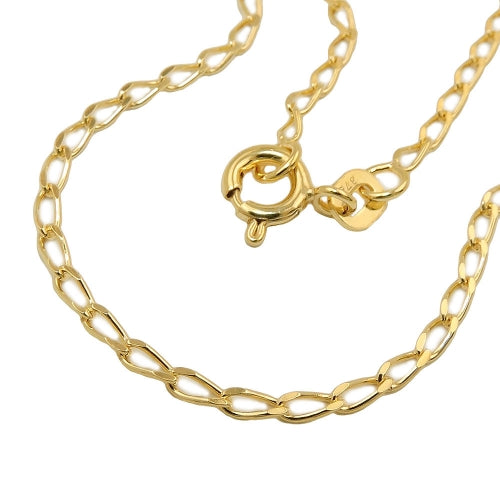Weitpanzer-Kette glänzend 2mm 9 Karat Gelbgold