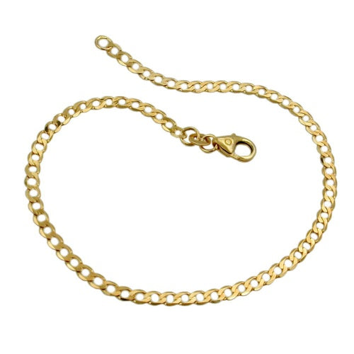 Weitpanzer-Armband diamantiert 2,6mm 19cm 14 Karat Gelbgold