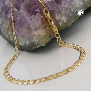 Weitpanzer-Armband 6-fach diamantiert 3,3mm 19cm 14 Karat Gelbgold