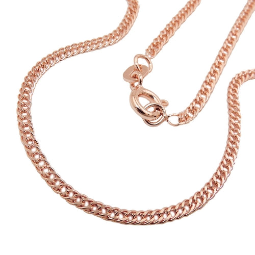 Zwillingspanzer-Kette Doppelrhombus 2mm 19/45/50cm 9 Karat Rotgold