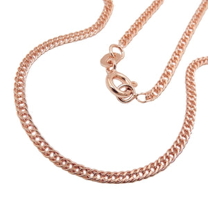 Zwillingspanzer-Kette Doppelrhombus 2mm 19/45/50cm 9 Karat Rotgold