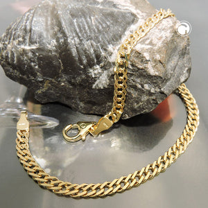 Armband/Collier 3,7mm Doppelpanzer 14Kt GOLD 19/50cm