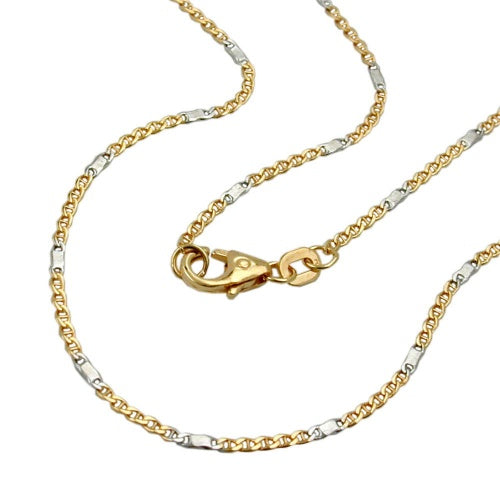 Armband/Halskette 1,4mm Stegpanzer bicolor 14Kt GOLD 19/45cm