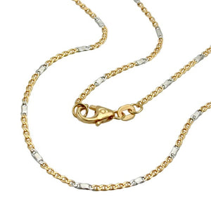 Armband/Halskette 1,4mm Stegpanzer bicolor 14Kt GOLD 19/45cm