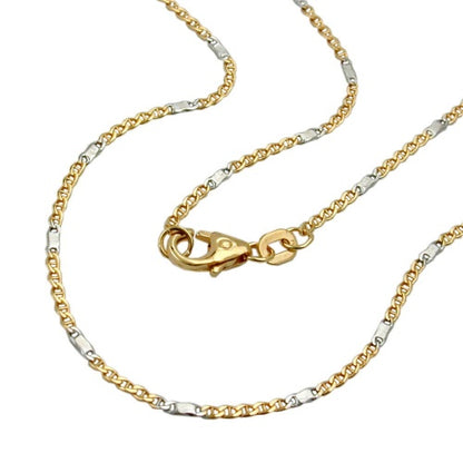Armband/Halskette 1,4mm Stegpanzer bicolor 14Kt GOLD 19/45cm