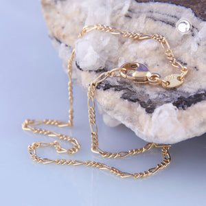 Armband/Halskette 1,4mm Figarokette 14Kt GOLD 19/42/45/50cm