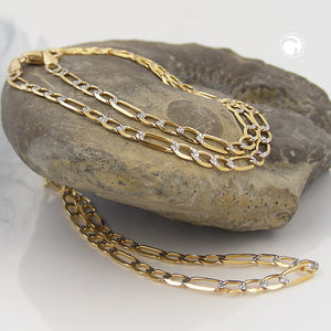 Figaro-Panzer-Kette 2,7mm Bicolor Gold 585 14kt 45cm