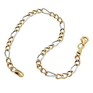 Figaro-Panzer-Armband/-Kette 3,6mm Bicolor Gold 375 9kt