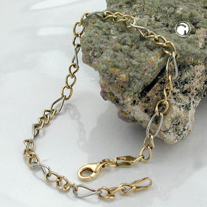 Figaro-Panzer-Armband/-Kette 3,6mm Bicolor Gold 375 9kt