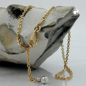 Fußkettchen Ankerkette Weißgold-Endkugel 1,7mm Gold 375 9kt 22,5/25cm