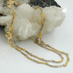 Kette 1,8mm Singapur bicolor 9Kt GOLD 45/50cm