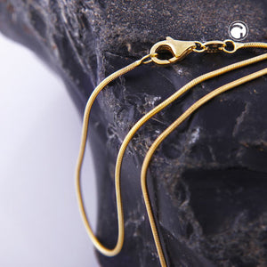 Kette 1mm Schlange rund glänzend 8K GOLD 42/45cm