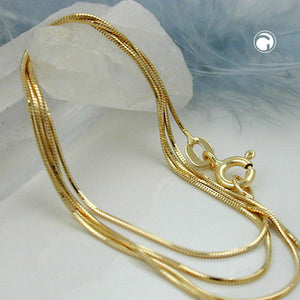 Kette 0,7mm Schlange 5-kant 14Kt GOLD 40/42/45cm