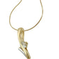 Anhänger 19x6mm bicolor rhodiniert mit Zirkonia 9Kt GOLD + Kette