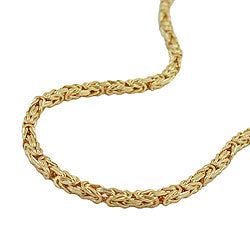Königskette 2x2mm vierkant glänzend 8Kt GOLD 55/60cm