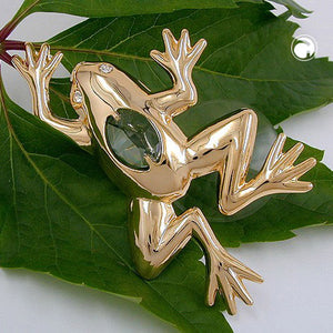 Suncatcher 87x48mm Frosch mit Glas-Stein