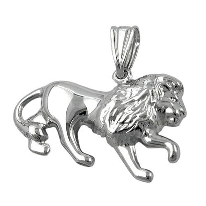 Anhänger 15x23mm Löwe glänzend rhodiniert Silber 925