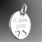 Anhänger 21x17mm mit Gravur -I love you- Silber 925