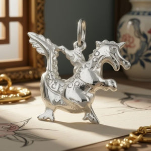 Anhänger Drache glänzend 20x17mm, 925 Silber