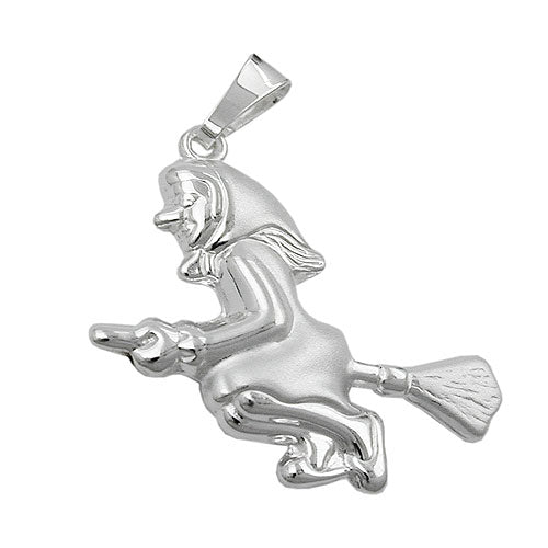 Hexe-Anhänger matt-glänzend 22x22mm Silber 925