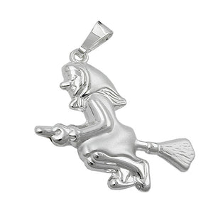 Hexe-Anhänger matt-glänzend 22x22mm Silber 925