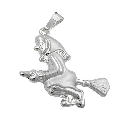 Hexe-Anhänger matt-glänzend 22x22mm Silber 925