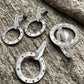 Set - bestehend aus Ohrring - Anhänger - Ring Zirkonias mattiert rhodiniert Silber 925