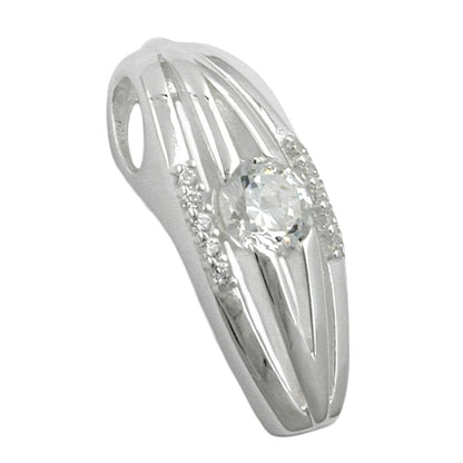Durchlaufanhänger Zirkonia Silber 925 21x8mm