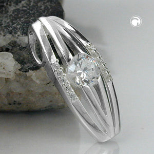 Durchlaufanhänger Zirkonia Silber 925 21x8mm