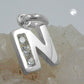 Anhänger 15x12mm Buchstabe N teilmattiert glänzend Silber 925