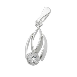 Anhänger 17x8mm Zirkonia weiß glänzend Silber 925