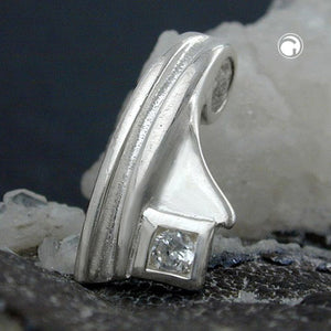 Anhänger 16x7mm Zirkonia glänzend Silber 925