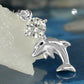 Anhänger 16x8mm Delfin mit Zirkonia glänzend Silber 925
