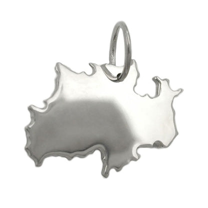 Nordrhein-Westfalen-Anhänger 15x21mm glänzend gravierbar, 925 Silber