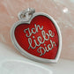 Anhänger 17x16mm Herz rot lackiert - Ich liebe Dich- Silber 925