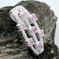 Anhänger 21x9mm 7x Zirkonia pink Silber 925