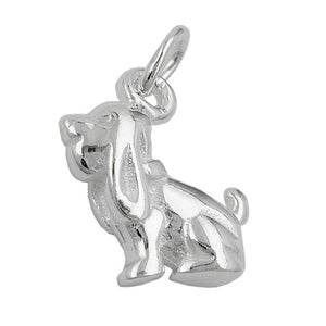 Anhänger 13x10mm Hund mit Schlappohren Silber 925
