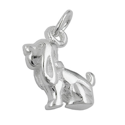 Anhänger 13x10mm Hund mit Schlappohren Silber 925