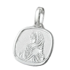 Anhänger 16x15mm Maria mit Jesuskind glänzend Silber 925