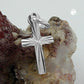 Kreuz-Anhänger 14x7mm diamantiert glänzend, 925 Silber