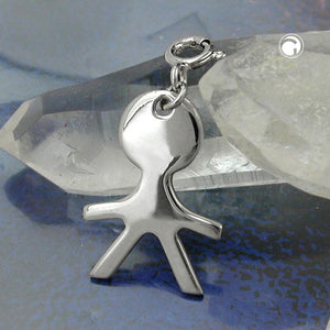 Anhänger 19x13mm Charm Junge glänzend rhodiniert Silber 925