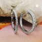 Creole 17x2mm Klappscharnier Zirkonia rhodiniert Silber 925