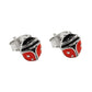 Ohrstecker Marienkäfer 7x6mm emailliert rot-schwarz Silber 925 Kinderschmuck