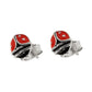 Ohrstecker Marienkäfer 7x6mm emailliert rot-schwarz Silber 925 Kinderschmuck