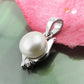 Anhänger 11x7mm Süßwasserzuchtperle mit Zirkonia rhodiniert Silber 925