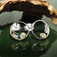 Ohrstecker Ohrring 9mm Kreis mit Spirale bicolor mit Zirkonias Silber 925