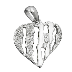 Herz-Anhänger Zirkonia rhodiniert Silber 925 19x19mm