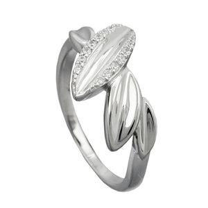 Ring 11mm mit Zirkonias glänzend rhodiniert Silber 925