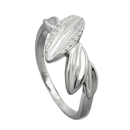 Ring 11mm mit Zirkonias glänzend rhodiniert Silber 925