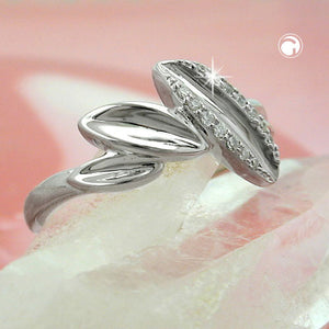 Ring 11mm mit Zirkonias glänzend rhodiniert Silber 925